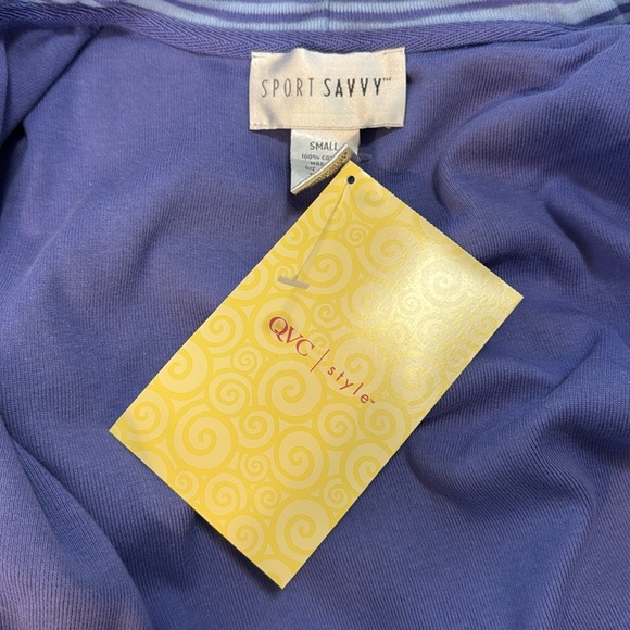 Sport Savvy NWT QVC Style Women’s Small Full Zip Purple Long Sleeve Hoodie Top - Picture 7 of 7